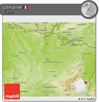 Physical 3D Map of Lorraine