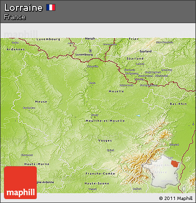 Physical 3D Map of Lorraine
