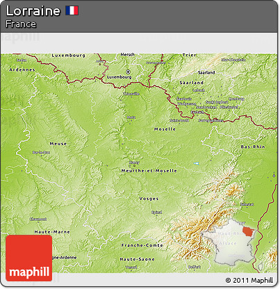 Physical 3D Map of Lorraine