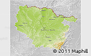 Physical 3D Map of Lorraine, lighten, desaturated