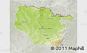 Physical 3D Map of Lorraine, lighten, semi-desaturated