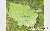 Physical 3D Map of Lorraine, satellite outside