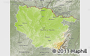 Physical 3D Map of Lorraine, semi-desaturated