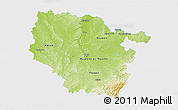 Physical 3D Map of Lorraine, single color outside