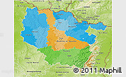 Political 3D Map of Lorraine, physical outside