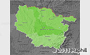 Political Shades 3D Map of Lorraine, darken, desaturated