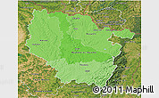 Political Shades 3D Map of Lorraine, satellite outside