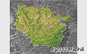 Satellite 3D Map of Lorraine, desaturated