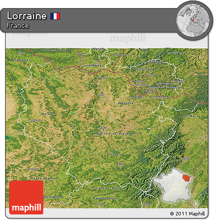 Satellite 3D Map of Lorraine