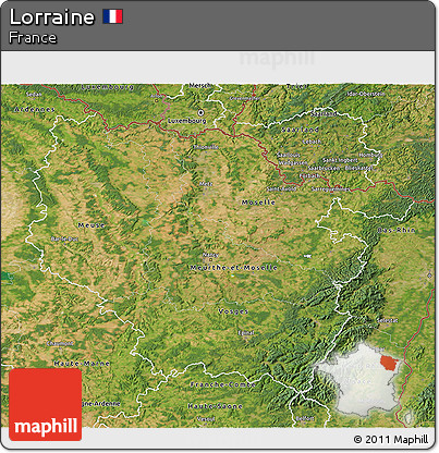Satellite 3D Map of Lorraine