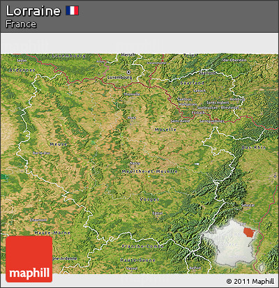 Satellite 3D Map of Lorraine