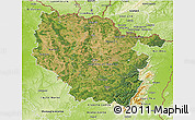 Satellite 3D Map of Lorraine, physical outside