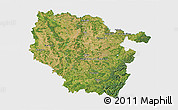 Satellite 3D Map of Lorraine, single color outside