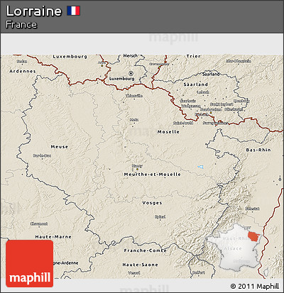Shaded Relief 3D Map of Lorraine