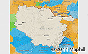 Shaded Relief 3D Map of Lorraine, political outside