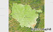 Physical Map of Lorraine, satellite outside