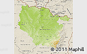 Physical Map of Lorraine, shaded relief outside