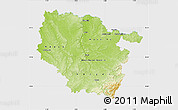 Physical Map of Lorraine, single color outside