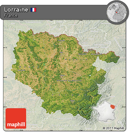 Satellite Map of Lorraine, lighten