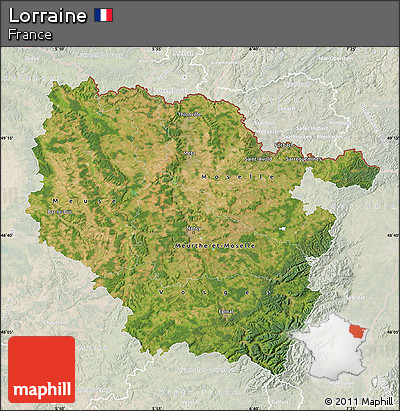 Satellite Map of Lorraine, lighten