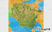Satellite Map of Lorraine, political outside
