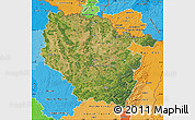 Satellite Map of Lorraine, political shades outside