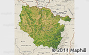 Satellite Map of Lorraine, shaded relief outside