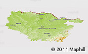 Physical Panoramic Map of Lorraine, cropped outside