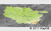 Physical Panoramic Map of Lorraine, darken, desaturated