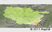 Physical Panoramic Map of Lorraine, darken, semi-desaturated
