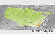 Physical Panoramic Map of Lorraine, desaturated