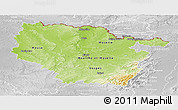Physical Panoramic Map of Lorraine, lighten, desaturated