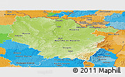 Physical Panoramic Map of Lorraine, political outside