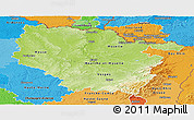 Physical Panoramic Map of Lorraine, political shades outside