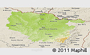 Physical Panoramic Map of Lorraine, shaded relief outside