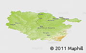 Physical Panoramic Map of Lorraine, single color outside