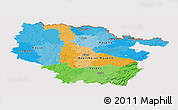 Political Panoramic Map of Lorraine, cropped outside