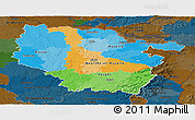 Political Panoramic Map of Lorraine, darken