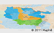 Political Panoramic Map of Lorraine, lighten