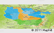 Political Panoramic Map of Lorraine, physical outside