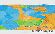 Political Panoramic Map of Lorraine, political shades outside