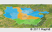 Political Panoramic Map of Lorraine, satellite outside
