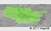 Political Shades Panoramic Map of Lorraine, desaturated