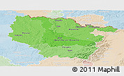 Political Shades Panoramic Map of Lorraine, lighten