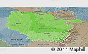 Political Shades Panoramic Map of Lorraine, semi-desaturated