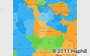Political Simple Map of Lorraine, political shades outside