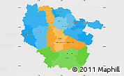 Political Simple Map of Lorraine, single color outside