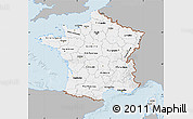 Gray Map of France, single color outside