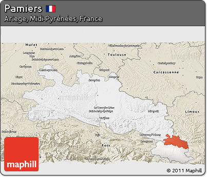 Classic Style 3D Map of Pamiers