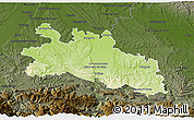 Physical 3D Map of Pamiers, darken
